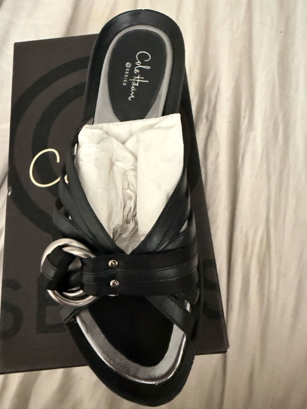 Cole Haan Black Air Brylee Slide Wedge